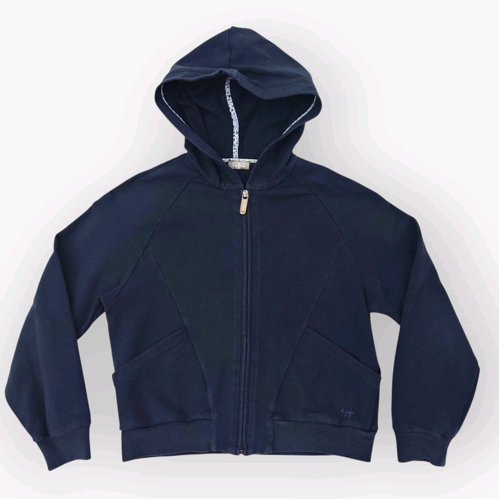 il Gufo Girls Hoodie Navy Blue Size 8A Zip Up Giacca Felpa Jacket